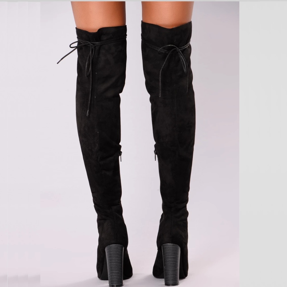 Black Lace-up Open Toe Boots - Picture 2 of 7